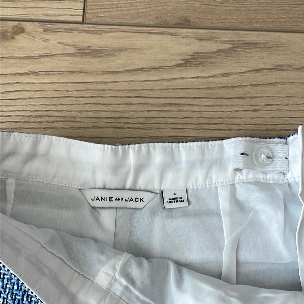 Janie and Jack Blue and White Textured Two-Piece Set size 5 and 4 - Picture 4 of 7